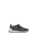 Brunello Cucinelli Gray Fleece Wool Sneakers - Zeiniez
