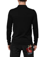 Dolce & Gabbana Black Silk Button Up Lightweight Sweater - Zeiniez