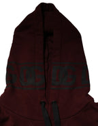 Dolce & Gabbana Burgundy Cotton Plaid Lined Men Hoodie Sweater - Zeiniez