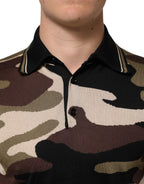 Dolce & Gabbana Camouflage Brown Silk MilitaryPolo T-shirt - Zeiniez