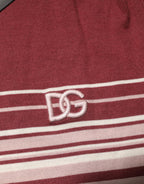 Dolce & Gabbana Cotton Burgundy Striped DG Logo Polo T-shirt - Zeiniez