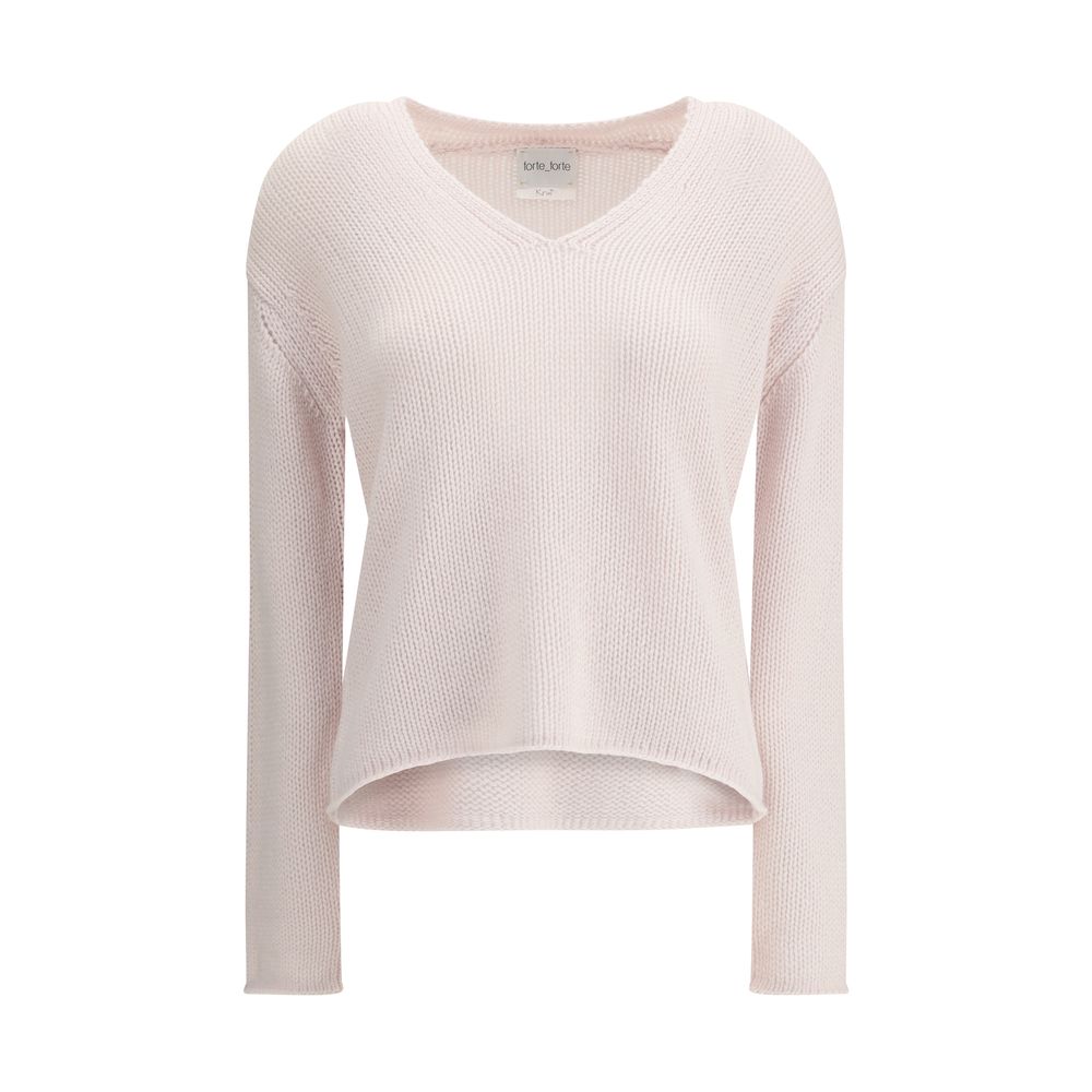 Forte_Forte White Wool Cashmere Sweater - Zeiniez