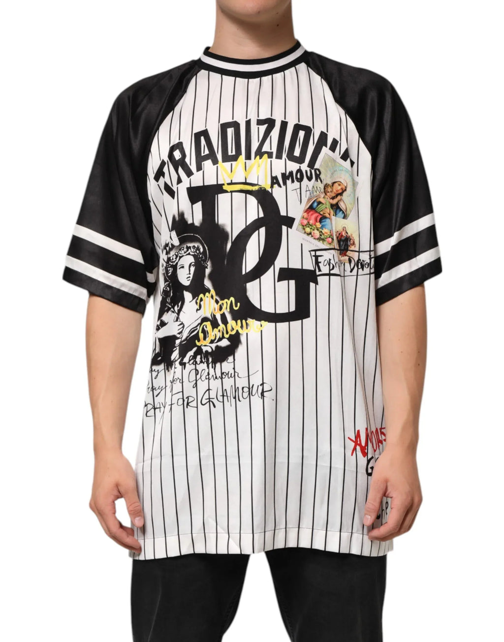 Dolce & Gabbana Tradizione Graffiti Print Oversized Men T-shirt - Zeiniez