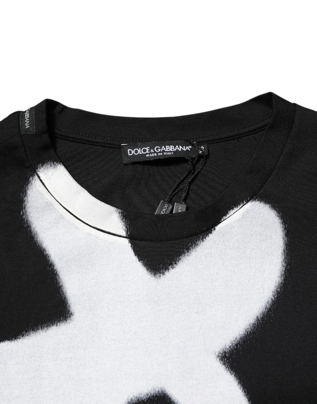 Dolce & Gabbana Black Cotton DG Logo Graffiti Short Sleeve T-shirt - Zeiniez