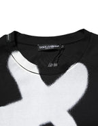 Dolce & Gabbana Black Cotton DG Logo Graffiti Short Sleeve T-shirt - Zeiniez