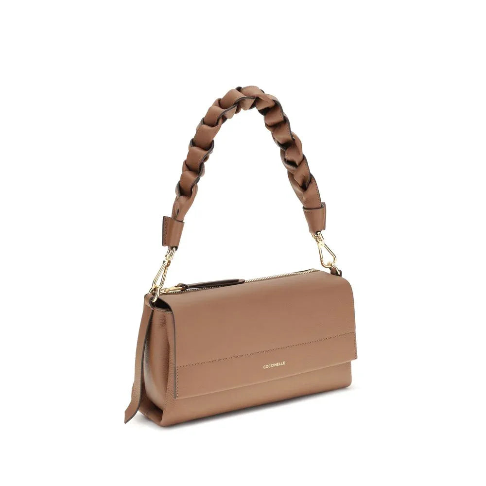 Coccinelle Beige Calf Leather Bos Taurus Shoulder Bag - Zeiniez