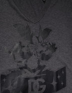 Dolce & Gabbana Black Charcoal DG Logo V-Neck Men T-shirt - Zeiniez