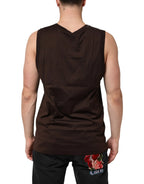 Dolce & Gabbana Brown Cotton Sleeveless Underwear Men Tank Top - Zeiniez