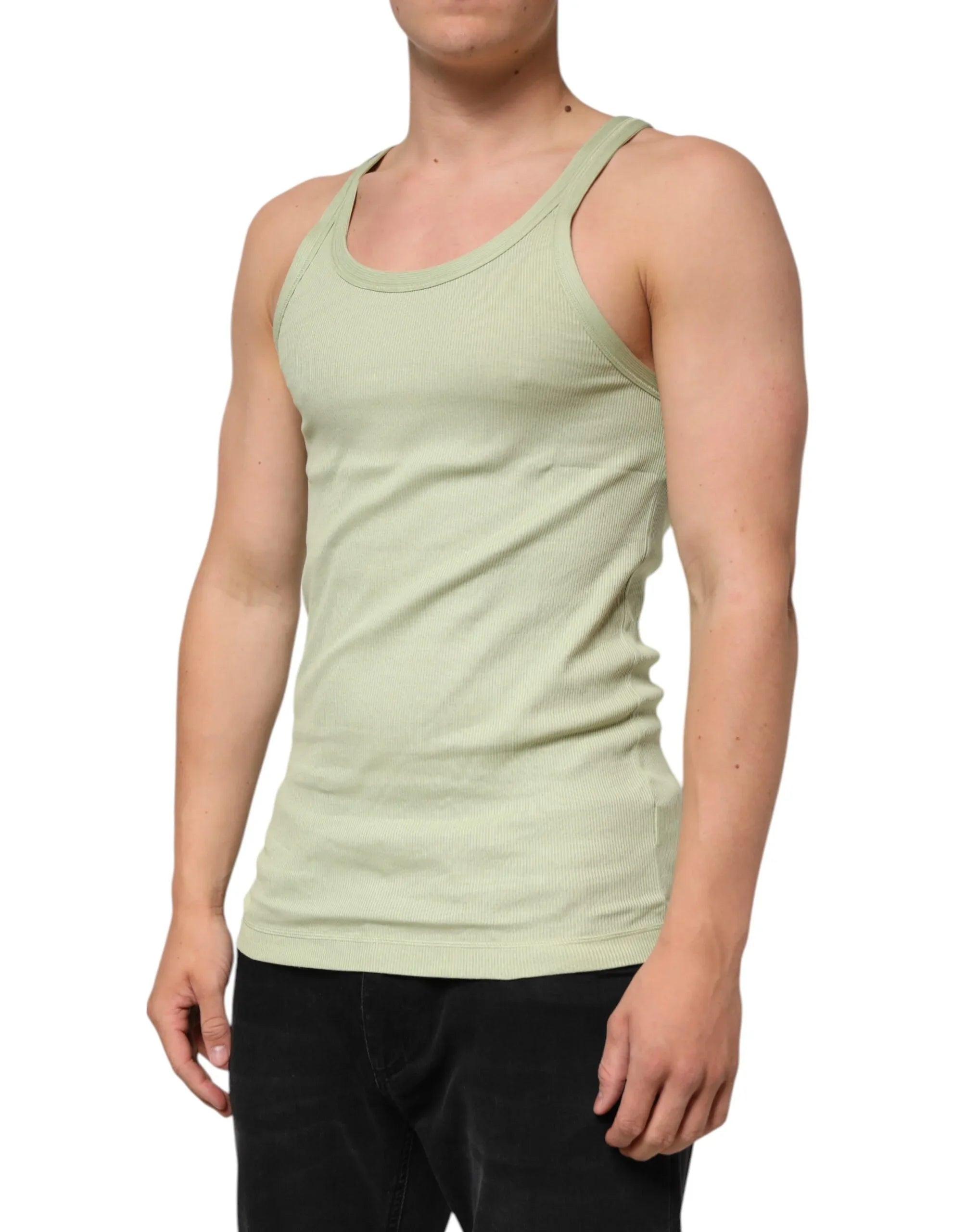 Dolce & Gabbana Light Green Tank Sleeveless Men Men T-shirt - Zeiniez