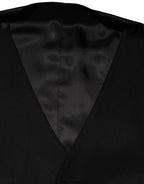 Dolce & Gabbana Black Wool Dress Formal Men Waistcoat Vest - Zeiniez