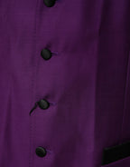 Dolce & Gabbana Purple Wool Dress Formal Waistcoat Vest - Zeiniez