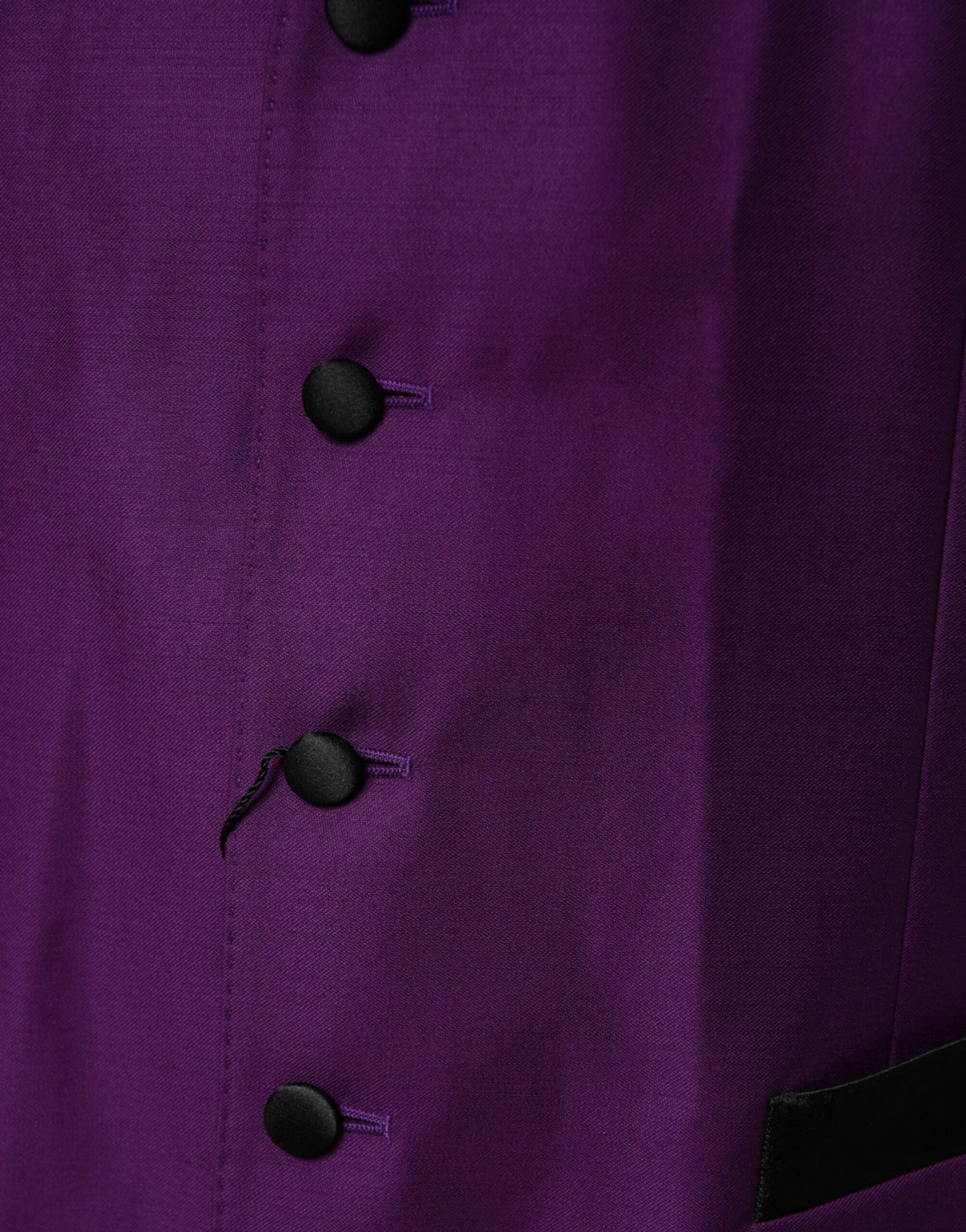 Dolce & Gabbana Purple Wool Dress Formal Waistcoat Vest