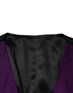 Dolce & Gabbana Purple Wool Dress Formal Waistcoat Vest