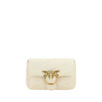 PINKO White Calf Leather Bos Taurus Shoulder Bag - Zeiniez