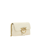 PINKO White Calf Leather Bos Taurus Shoulder Bag - Zeiniez