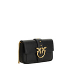 PINKO Black Calf Leather Bos Taurus Shoulder Bag - Zeiniez