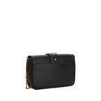 PINKO Black Calf Leather Bos Taurus Shoulder Bag - Zeiniez