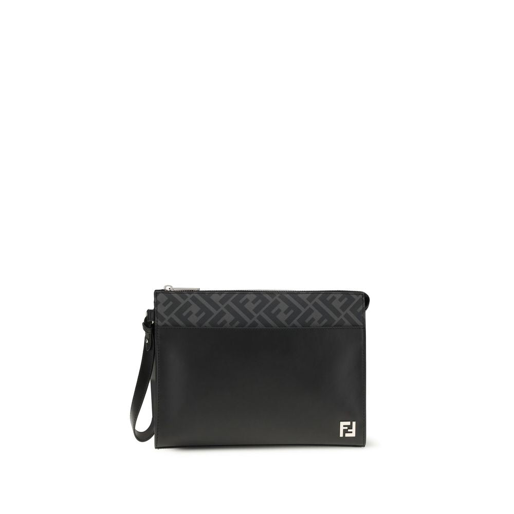 Fendi Black Leather Clutch Bag - Zeiniez