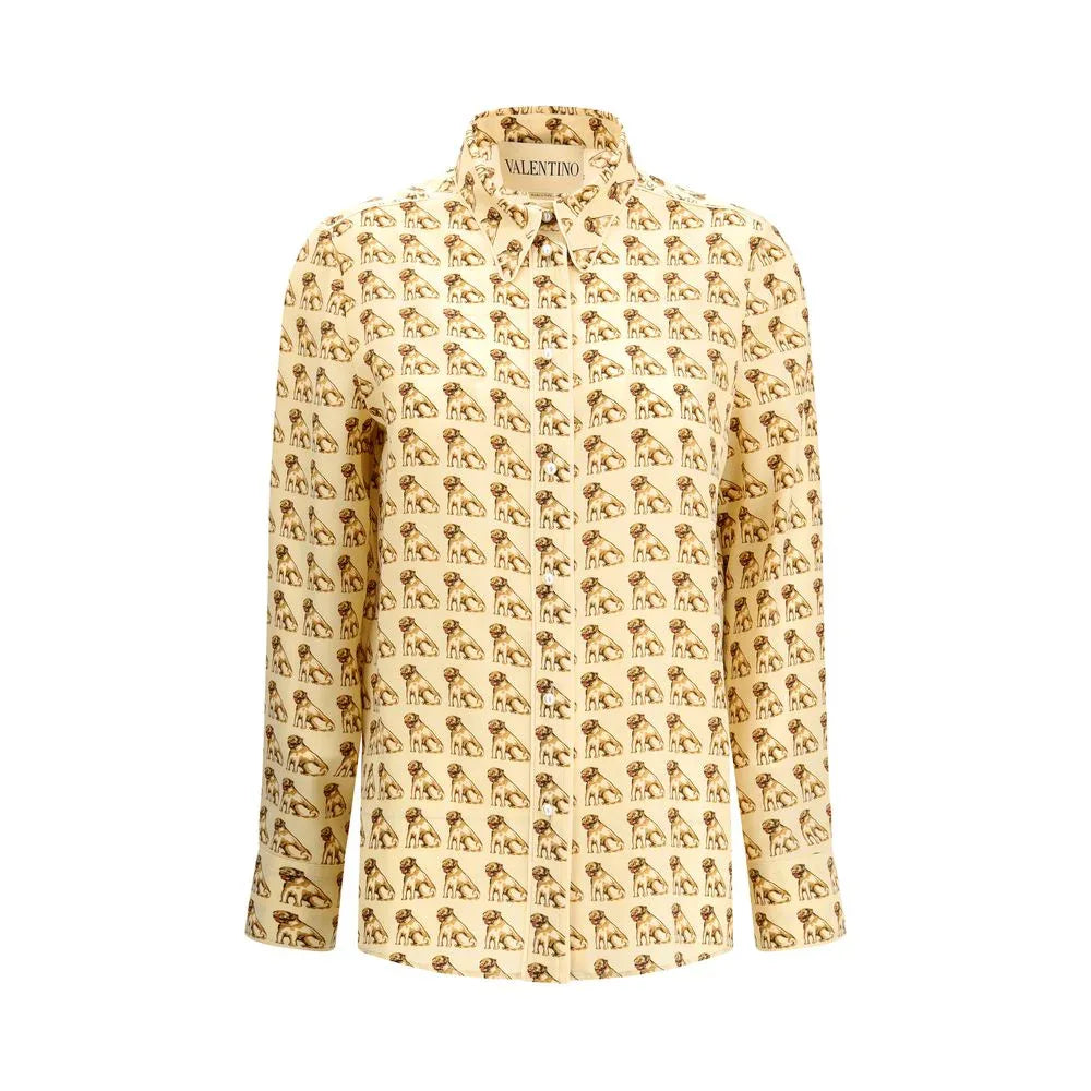 Valentino Beige Silk Pattern Shirt - Zeiniez