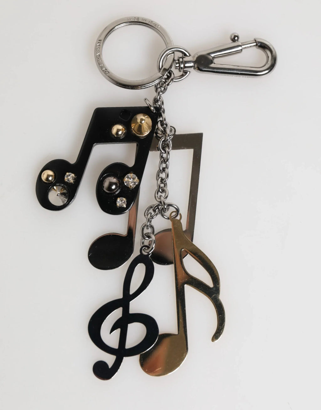 Dolce & Gabbana Silver Musical Note Key Holder Keychain Bag Charm Keyring - Zeiniez