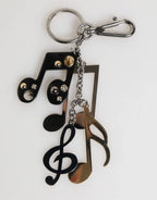 Dolce & Gabbana Silver Musical Note Key Holder Keychain Bag Charm Keyring - Zeiniez