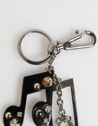 Dolce & Gabbana Silver Musical Note Key Holder Keychain Bag Charm Keyring - Zeiniez