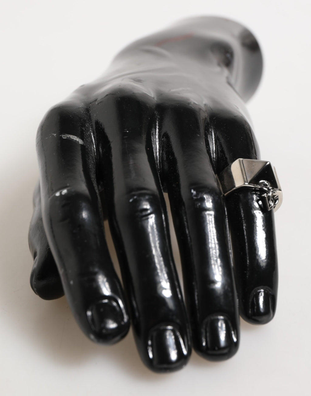 Dolce & Gabbana Silver Tone Pyramid DG Logo Real Brass Ring - Zeiniez