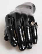 Dolce & Gabbana Silver Tone Pyramid DG Logo Real Brass Ring - Zeiniez