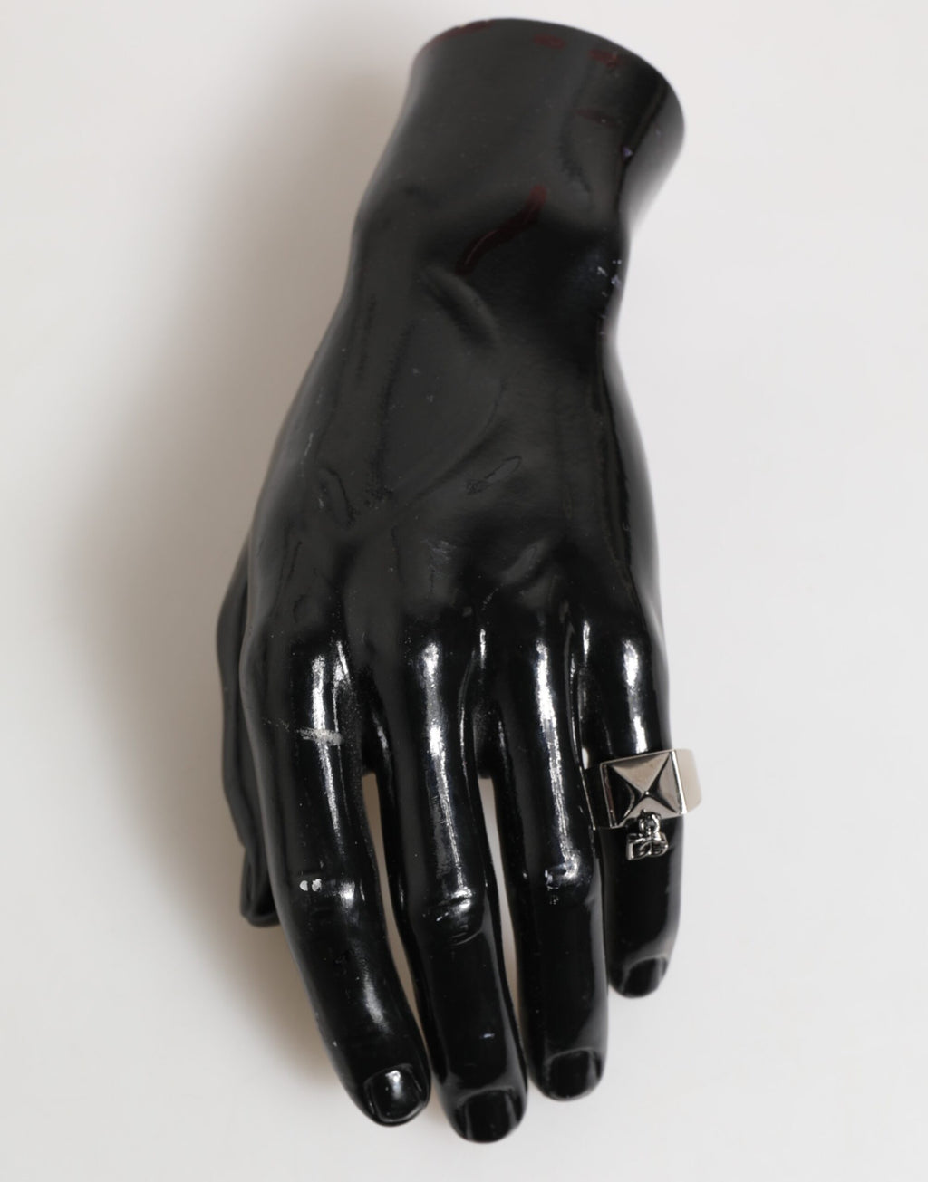 Dolce & Gabbana Silver Tone Pyramid DG Logo Real Brass Ring - Zeiniez