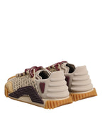 Dolce & Gabbana Beige Neoprene DG Logo NS1 Lace Sneakers Shoes - Zeiniez