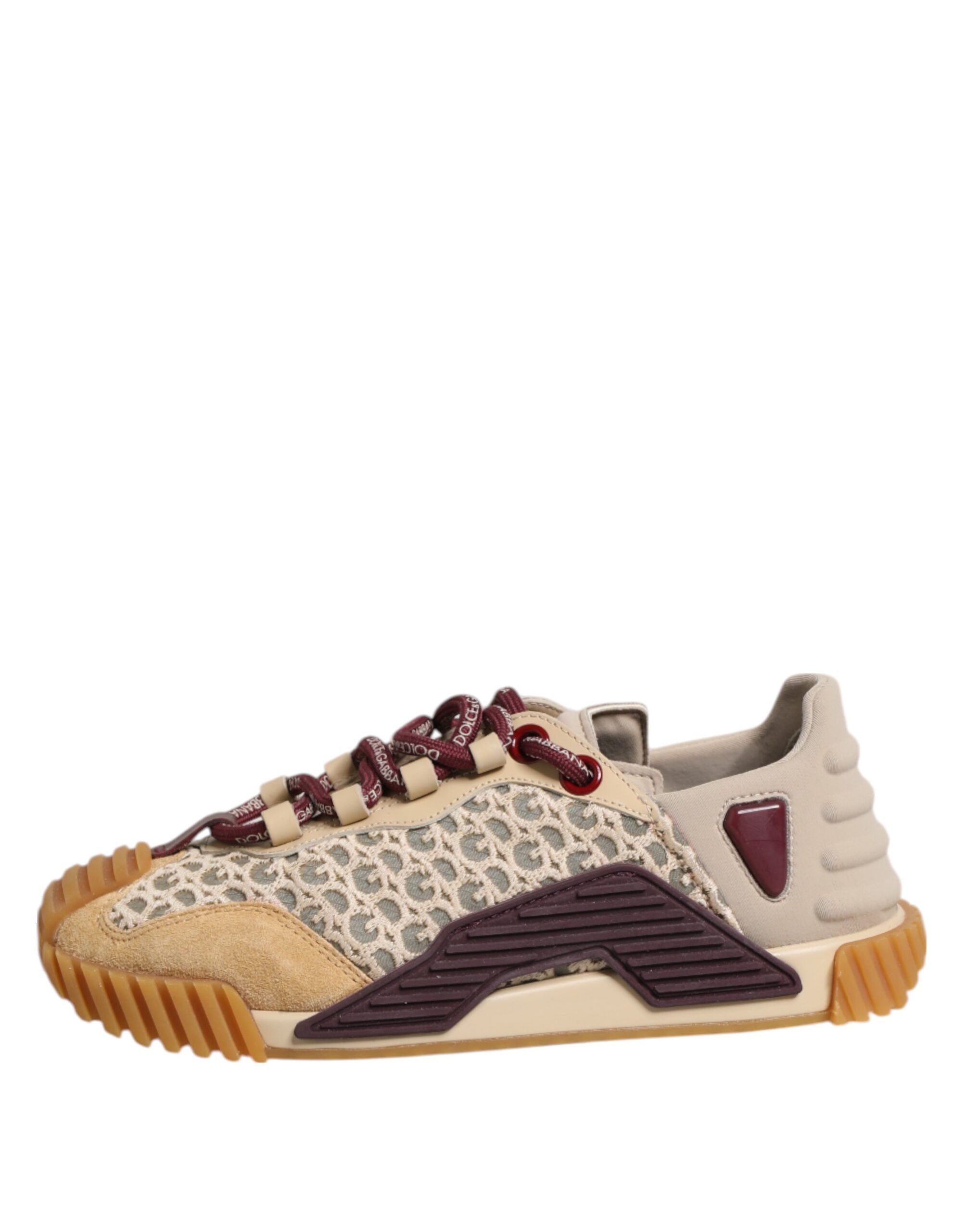 Dolce & Gabbana Beige Neoprene DG Logo NS1 Lace Sneakers Shoes - Zeiniez