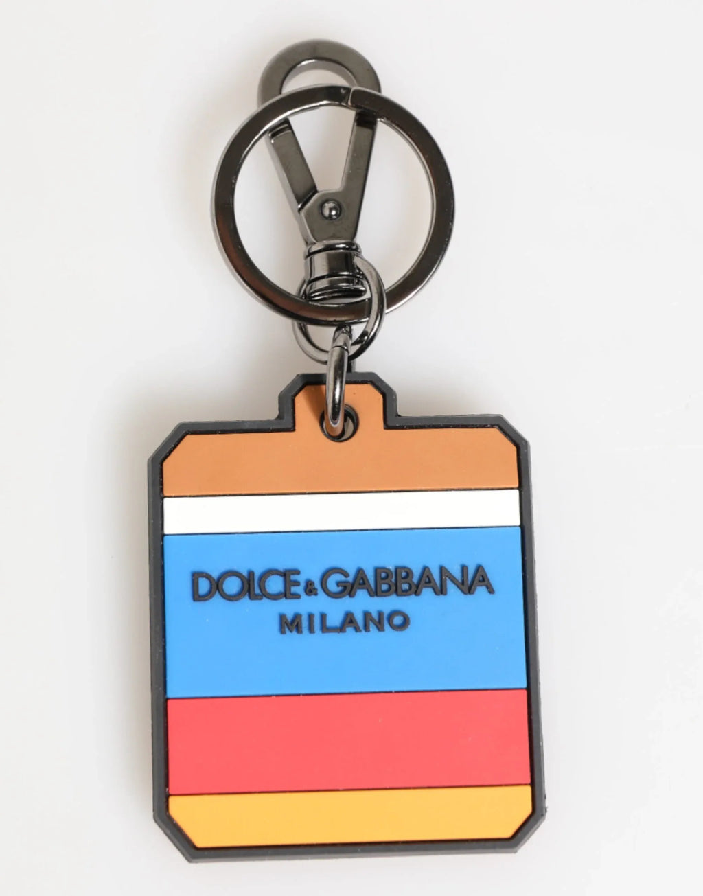 Dolce & Gabbana Multicolor DG Rubber Logo Silver Men's Keychain Keyring - Zeiniez