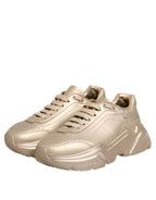 Dolce & Gabbana Gold Leather Daymaster Women Sneaker Shoes - Zeiniez