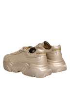 Dolce & Gabbana Gold Leather Daymaster Women Sneaker Shoes - Zeiniez