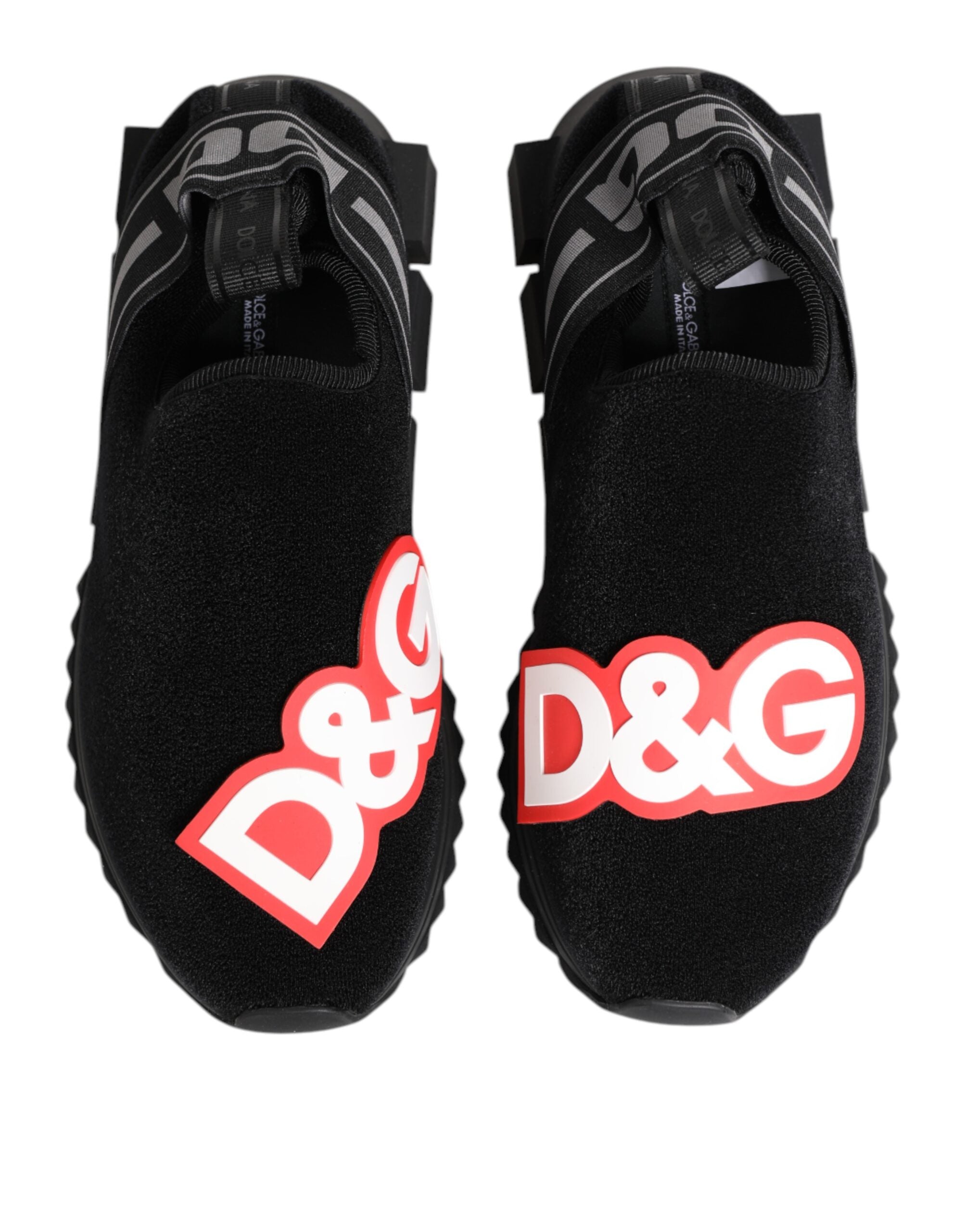 Dolce & Gabbana Black Grey Slip On Sorrento Sneakers Shoes - Zeiniez