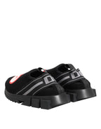 Dolce & Gabbana Black Grey Slip On Sorrento Sneakers Shoes - Zeiniez