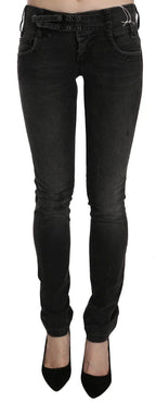 John Galliano Black Washed Low Waist Slim Fit Skinny Denim Pants Jeans - Zeiniez