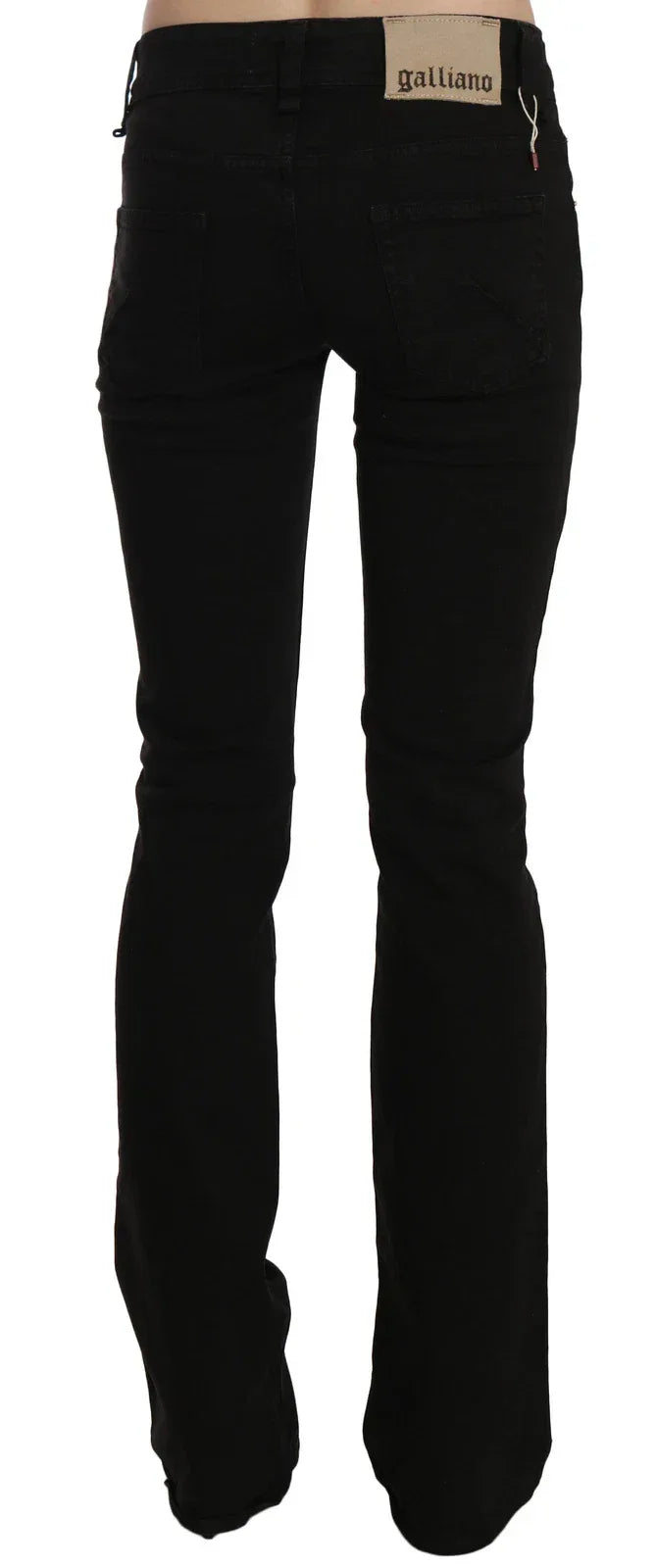John Galliano Black Low Waist Slim Leg Skinny Denim Casual Pants Jeans - Zeiniez