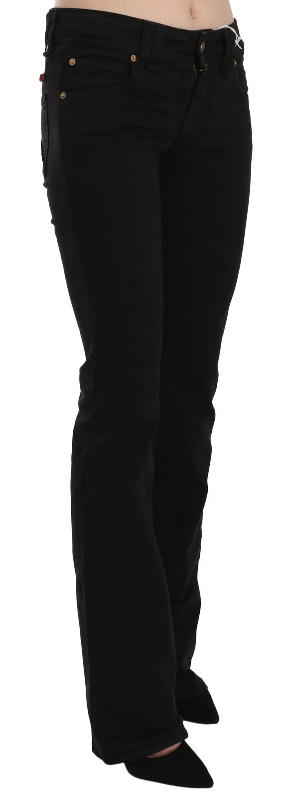 John Galliano Black Low Waist Slim Leg Skinny Denim Casual Pants Jeans