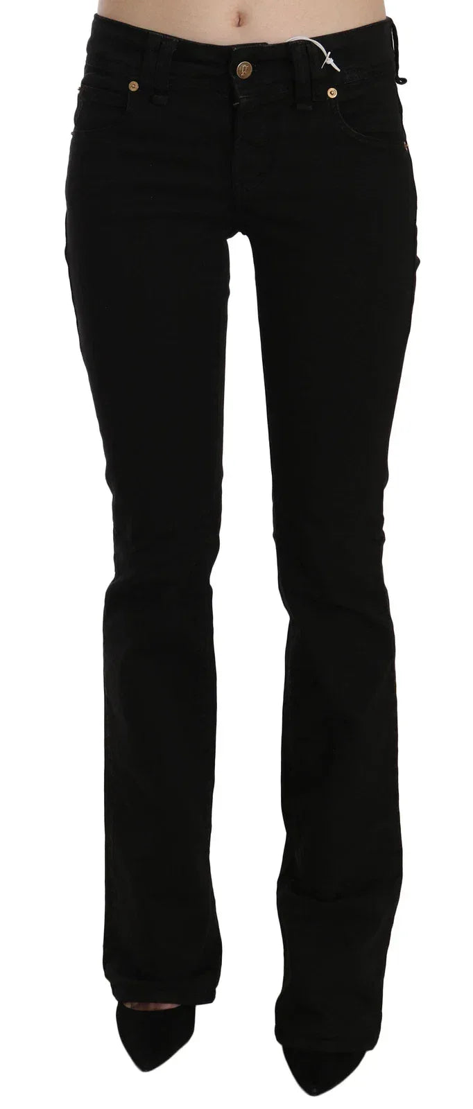 John Galliano Black Low Waist Slim Leg Skinny Denim Casual Pants Jeans - Zeiniez