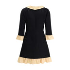 Valentino Black Fleece Wool Cocktail Dress - Zeiniez