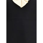 Valentino Black Fleece Wool Cocktail Dress - Zeiniez