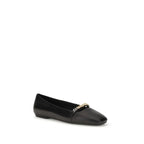 PINKO Black Calf Leather Bos Taurus Ballet Flats - Zeiniez