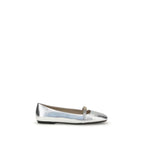 PINKO Silver Calf Leather Bos Taurus Ballet Flats - Zeiniez