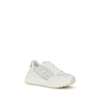 PINKO White Calf Leather Bos Taurus Chunky Sneakers - Zeiniez