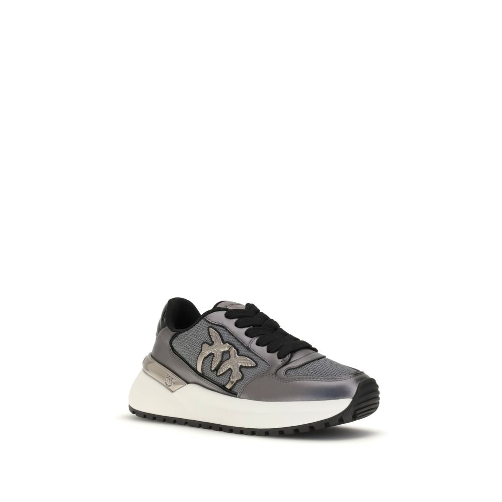 PINKO Gray Fabric Low Top Sneakers - Zeiniez
