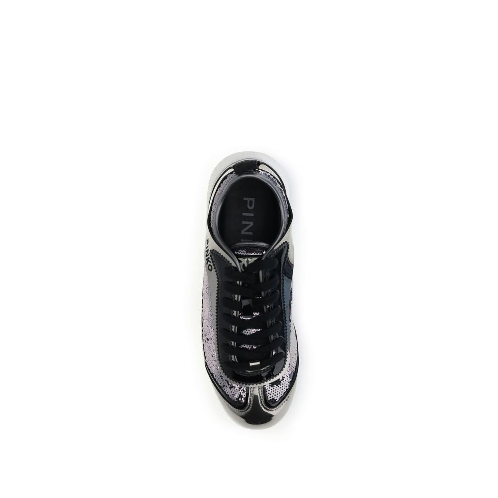 PINKO Silver Nylon Chunky Sneakers - Zeiniez