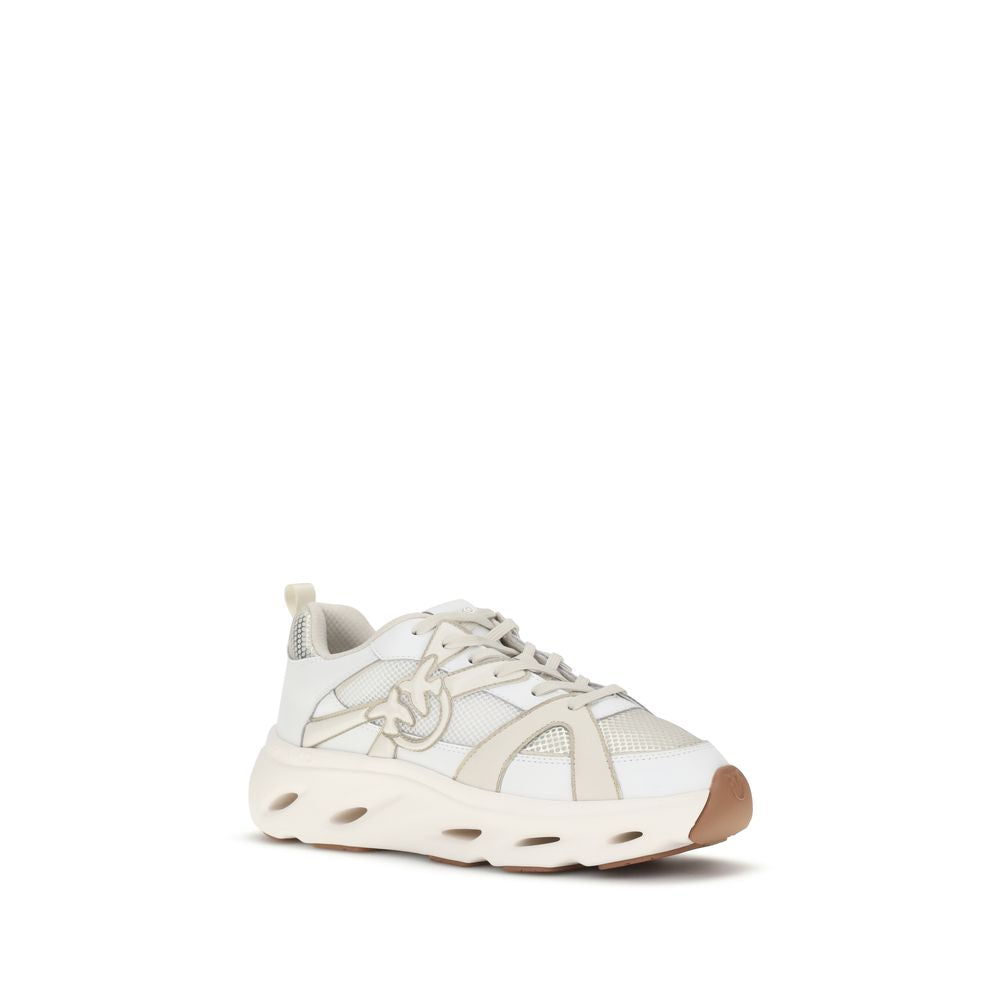 PINKO White Calf Leather Bos Taurus Chunky Sneakers - Zeiniez
