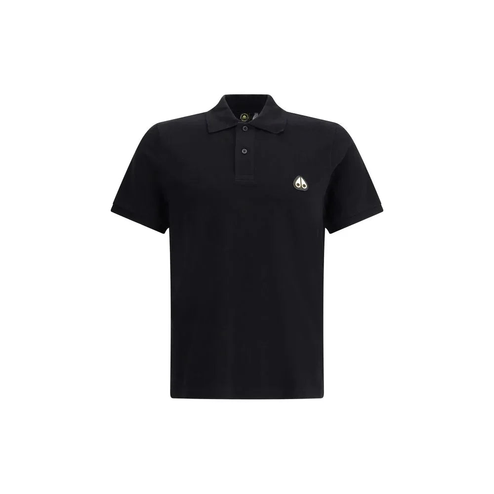 Moose Knuckles Black Cotton Polo Shirt - Zeiniez