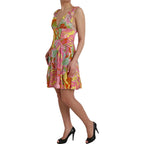 Dolce & Gabbana Multicolor Floral Silk Flared Mini Dress - Zeiniez